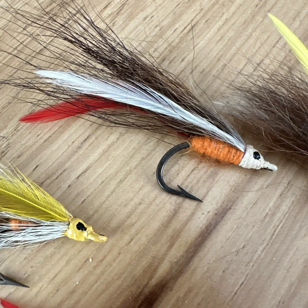 Vintage Handmade Fly Fishing Lures Lot of 5 Feathers & Horse Hair (6)
